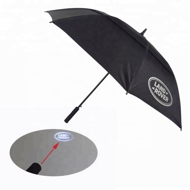 Led Square Shaped Water Proof Cooling Fan Umbrella With Torch Projector