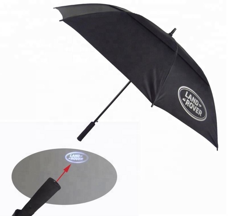 Led Square Shaped Water Proof Cooling Fan Umbrella With Torch Projector