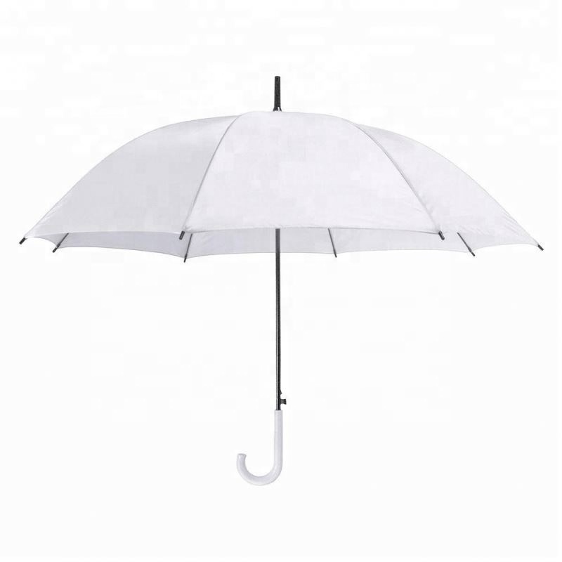 Chinese Cheap Price Hook Handle White Wedding Favors Straight Umbrella