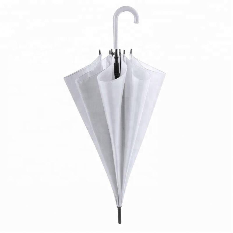 Chinese Cheap Price Hook Handle White Wedding Favors Straight Umbrella