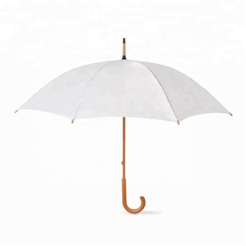 Chinese Cheap Price Hook Handle White Wedding Favors Straight Umbrella