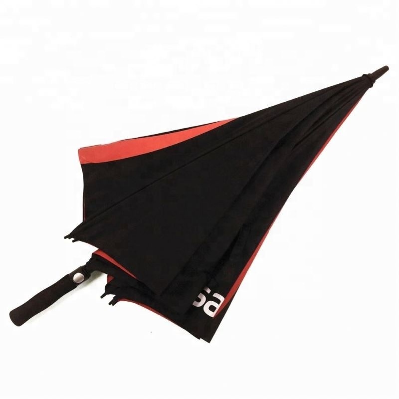 Staight Auto Open Vented Twin Canopy Stormproof Two Colors Red Black Golf Umbrella