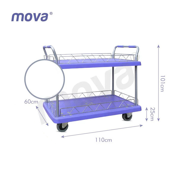 Good Quality Food Transporting Cart 3 Layer Lever Portable Larger Size Cart With Wheels