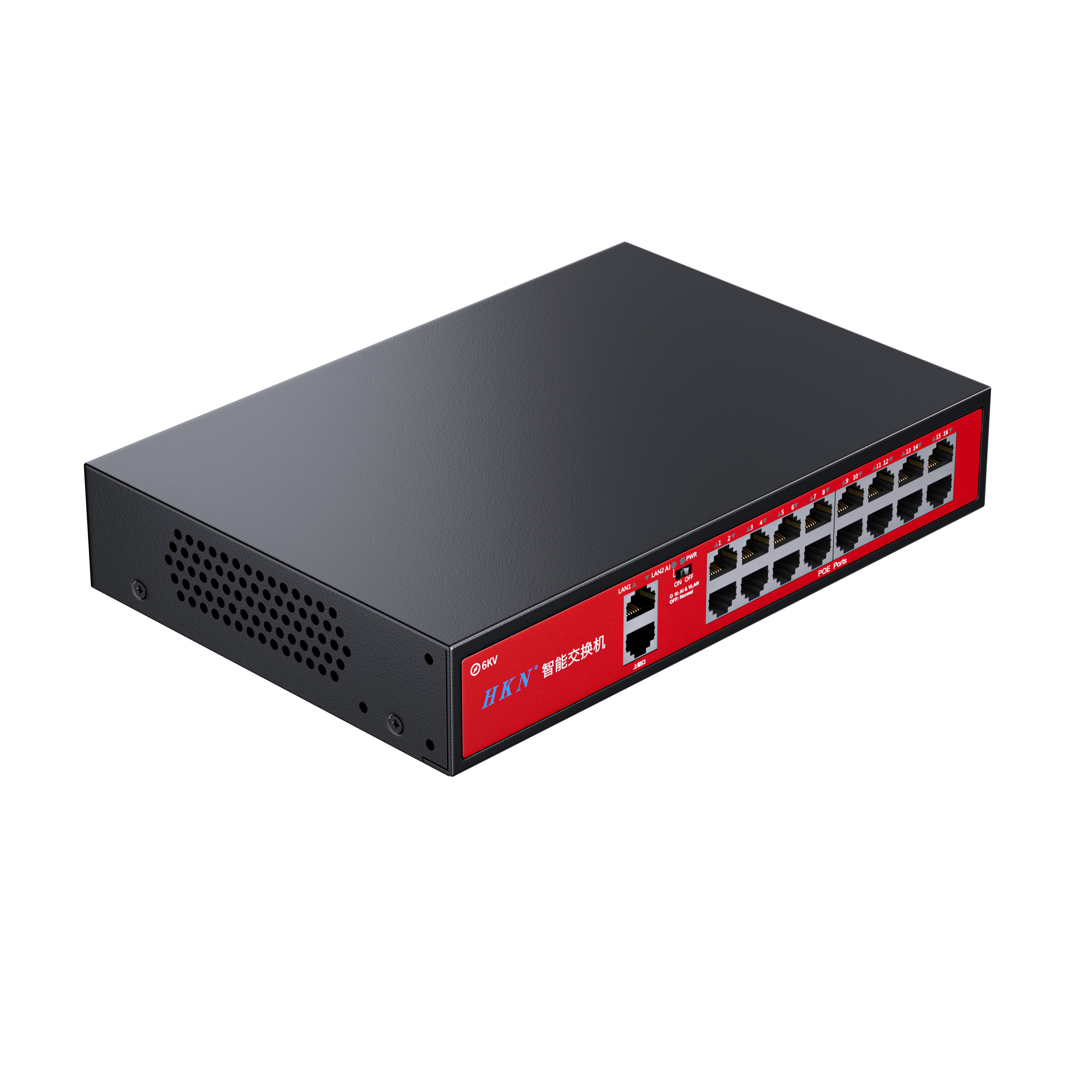 18 Port PoE Switch with 2 Ethernet Uplink, 4 Port PoE+ 1000Mbps, 240W 802.3af/at, Extend Function,  Unmanaged Plug and Play