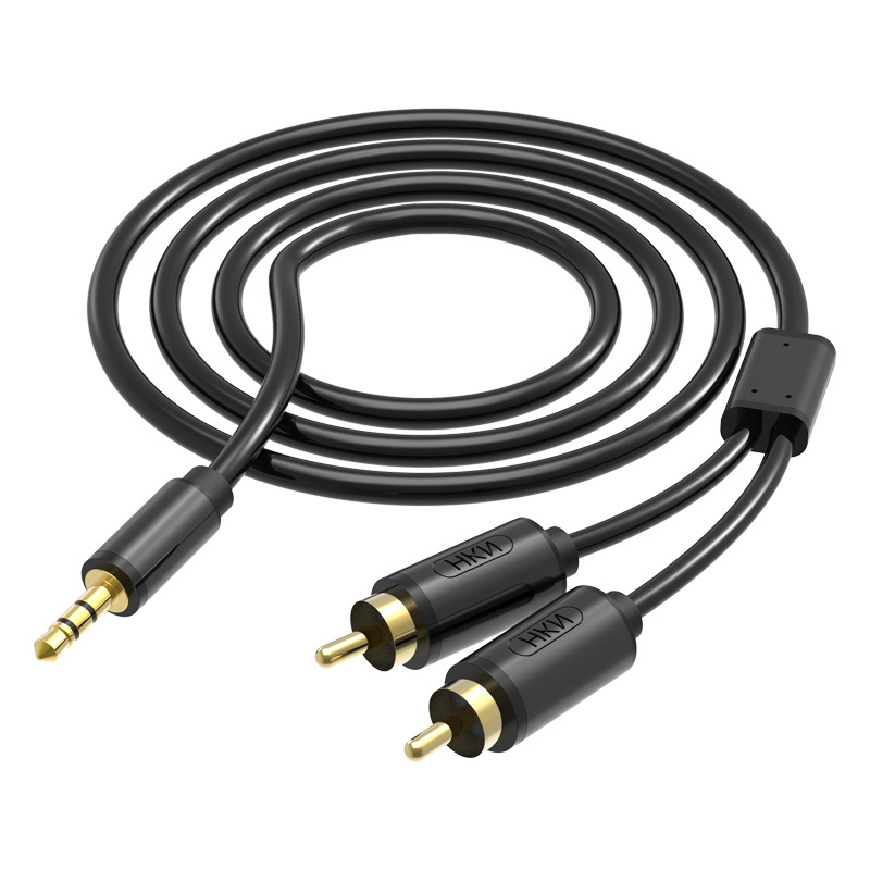 AUX 3.5mm  to RCA Cable, Right & Left Channel, Double Shield OFC Audio Cord, Gold Plated Male Plug