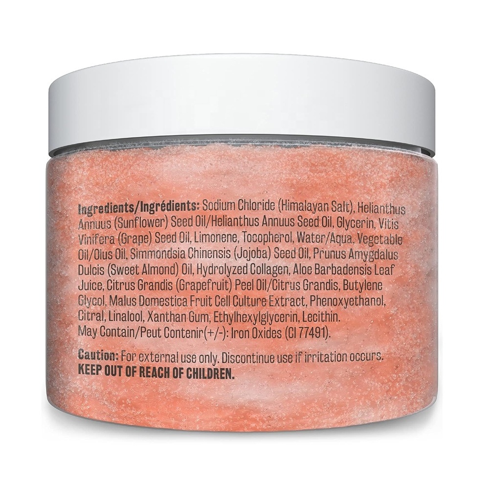 Himalayan Salt Cream Scrub Organic Face Foot Body Exfoliator Infused with Collagen Stem Cells Natural Exfoliating Body Scrub