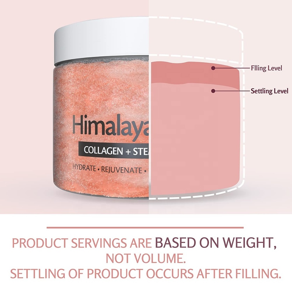 Himalayan Salt Cream Scrub Organic Face Foot Body Exfoliator Infused with Collagen Stem Cells Natural Exfoliating Body Scrub