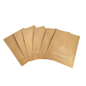 Biodegradable Sample Paper Packets Loose Powder Mask Face Cream Liquid Foundation Cosmetic Packaging Small Kraft Paper Sachets