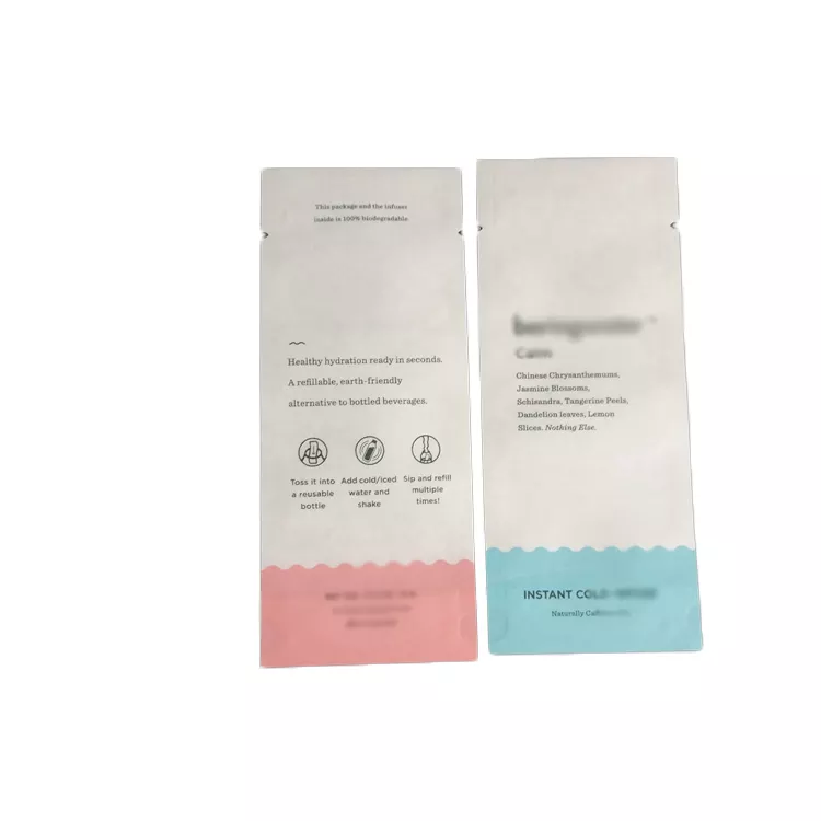 Biodegradable Sample Paper Packets Loose Powder Mask Face Cream Liquid Foundation Cosmetic Packaging Small Kraft Paper Sachets