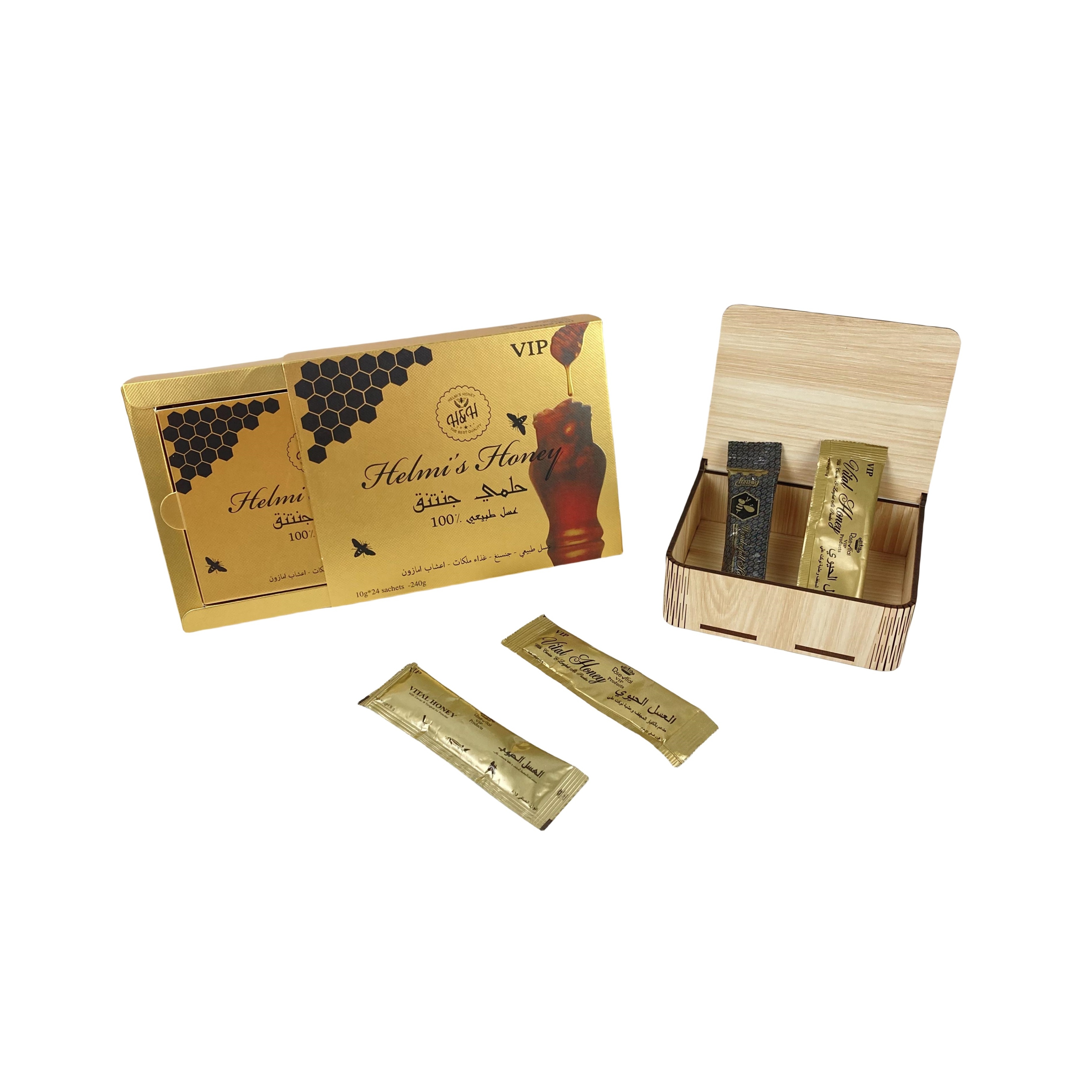 Hot Sale Gold Royal Honey For Men Vip Rhino Male Sexual Enhancement Honey Display paper Box Packaging