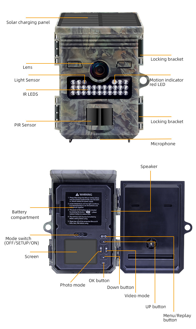 20mp wifi video trail camera trail camera with solar panel