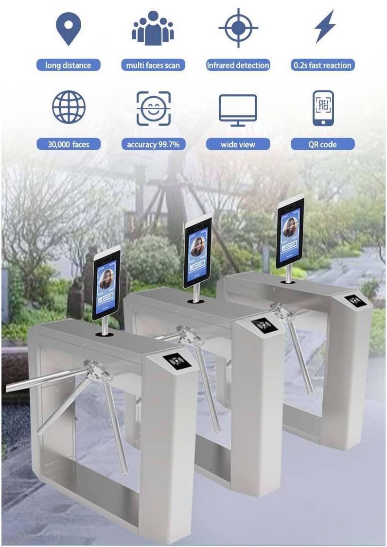 Biometric Tripod Turnstile Access Control System Entrance Exit Semi-automatic Security Tripod Turnstile Barrier Gate