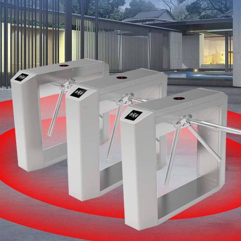 Biometric Tripod Turnstile Access Control System Entrance Exit Semi-automatic Security Tripod Turnstile Barrier Gate