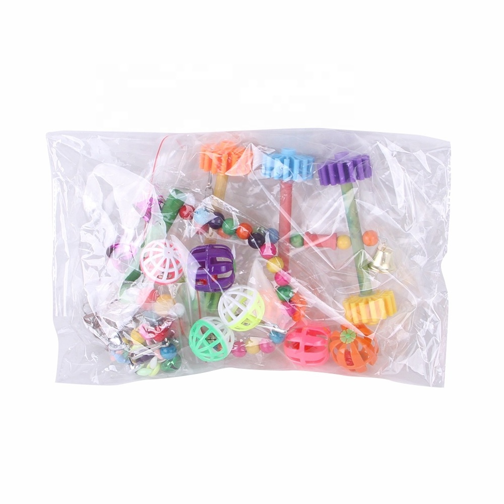 10 pack Bird Toy Set Parrot Swing ChewToy Set Hanging Cage Swing and Rainbow Bridge