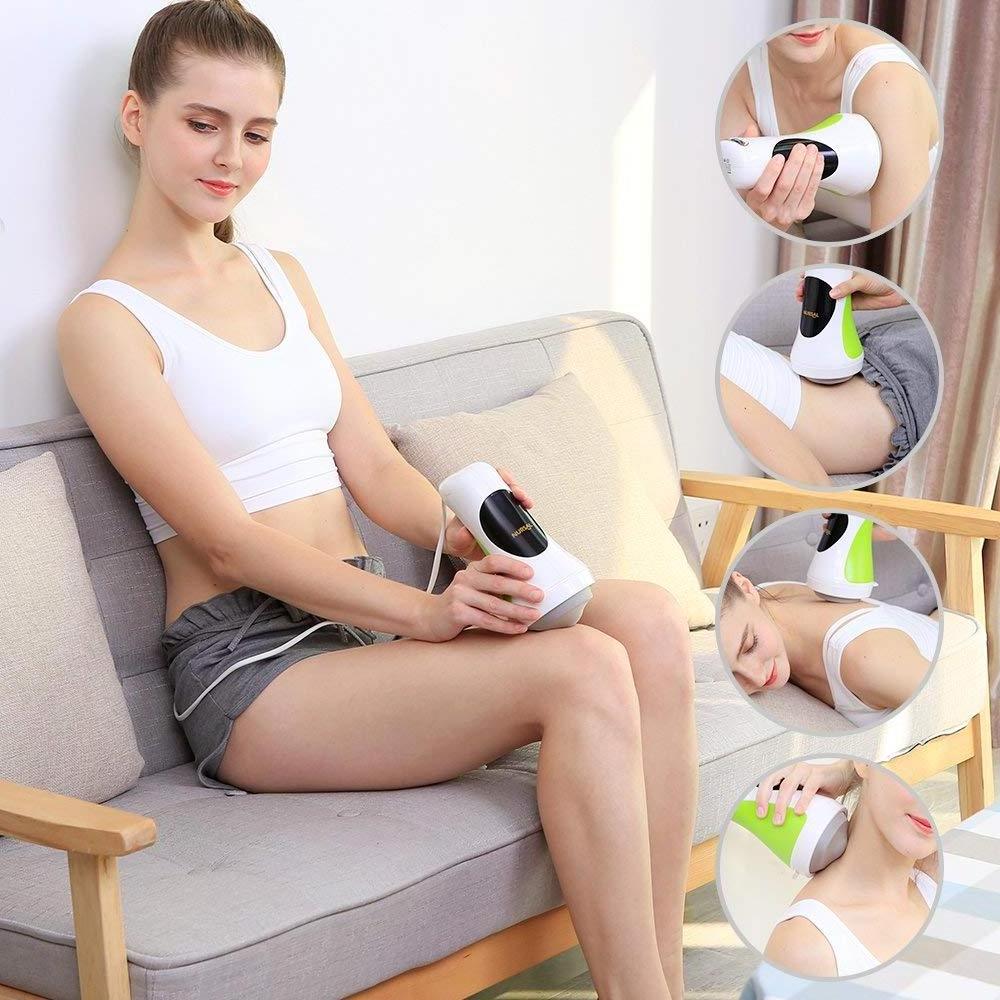 NURSAL Electric Handheld Percussion Massager, Interchangeable Nodes Deep Kneading Therapeutic for Full Body, Blood Circulation