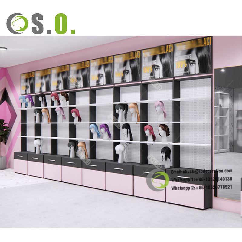 Mannequin wig display shelves stand hair store furniture wig display ideas showcase display for wigs