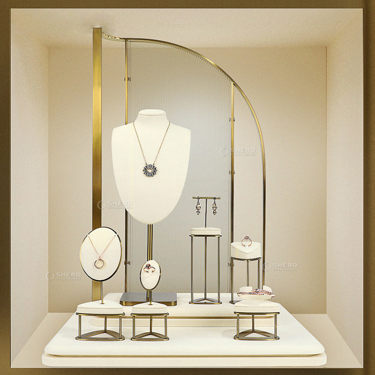 Oem Jewellery Display Bust Stand Unique Tall Necklace Display Stand White Mannequin For Necklace Window Display