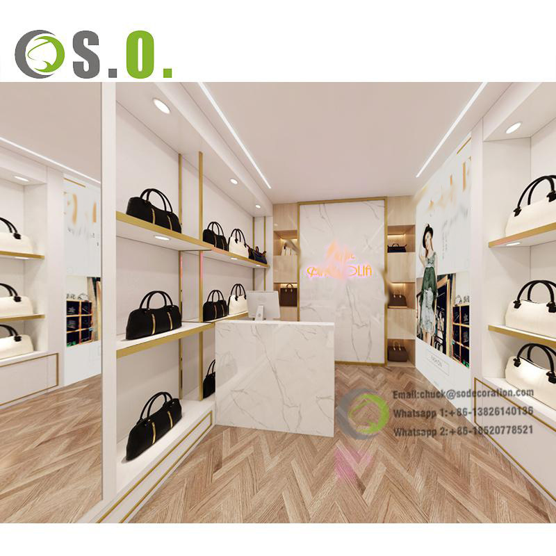 Luxurious Design Handbag Showcase Handbag Display Furniture Modern Bag Display Cabinet