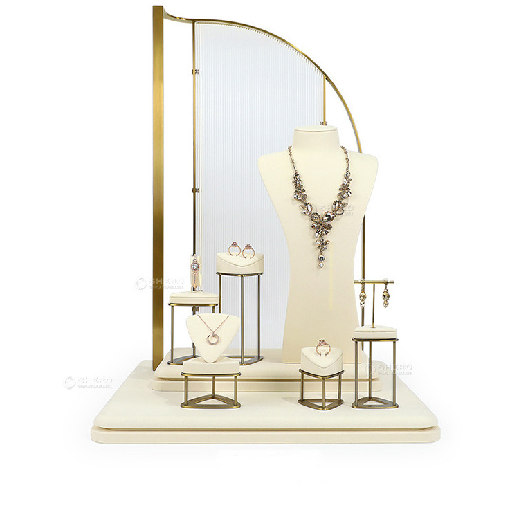 Oem Jewellery Display Bust Stand Unique Tall Necklace Display Stand White Mannequin For Necklace Window Display