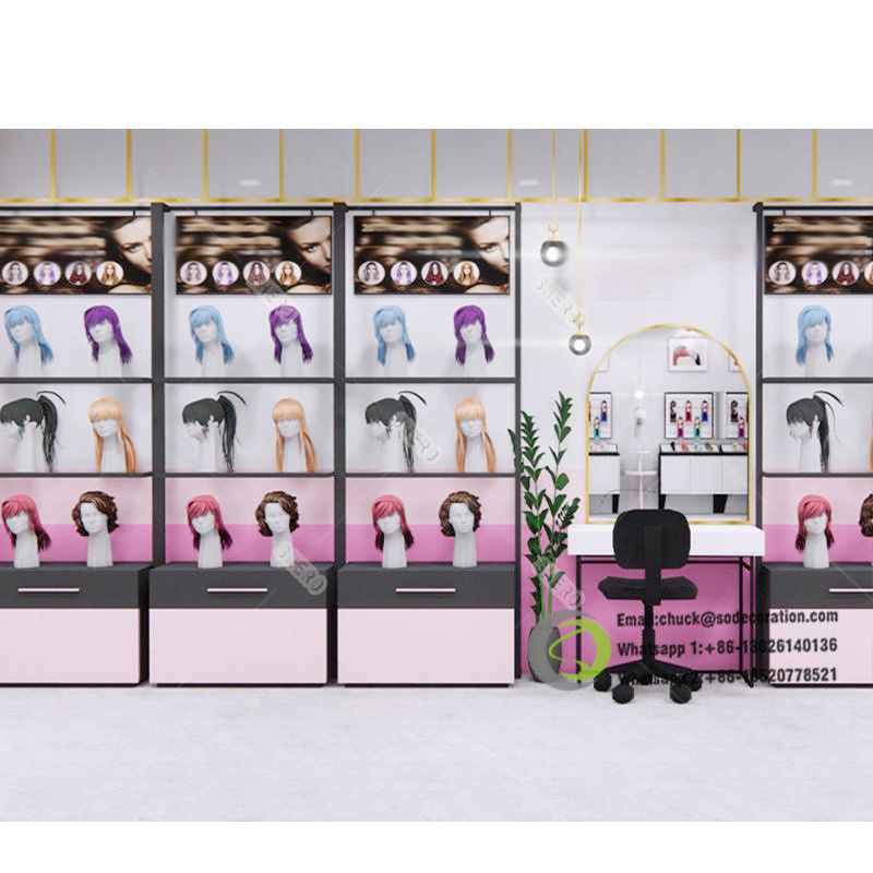 Mannequin wig display shelves stand hair store furniture wig display ideas showcase display for wigs