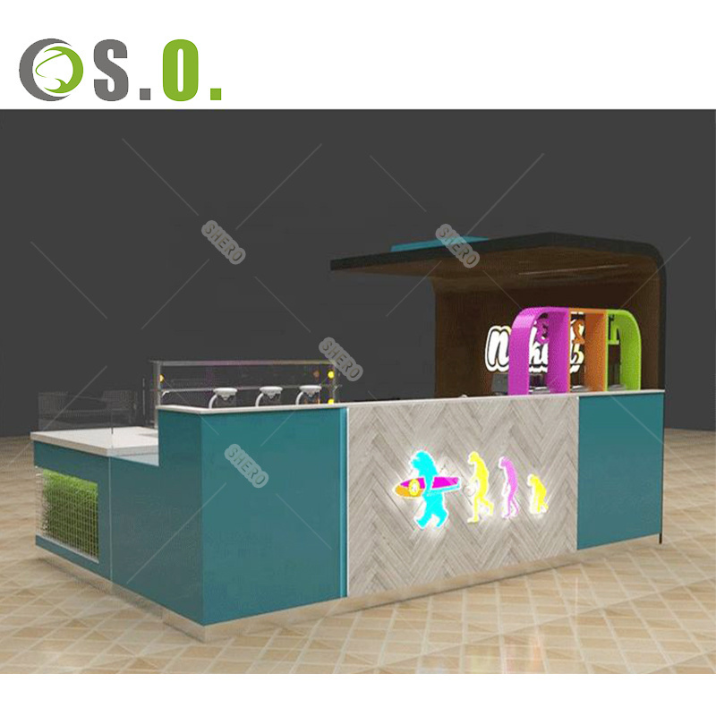 Modern Coffee Showcase Display Trendy Sweets Shop Decoration Mall Kiosk Ideas For Chocolate