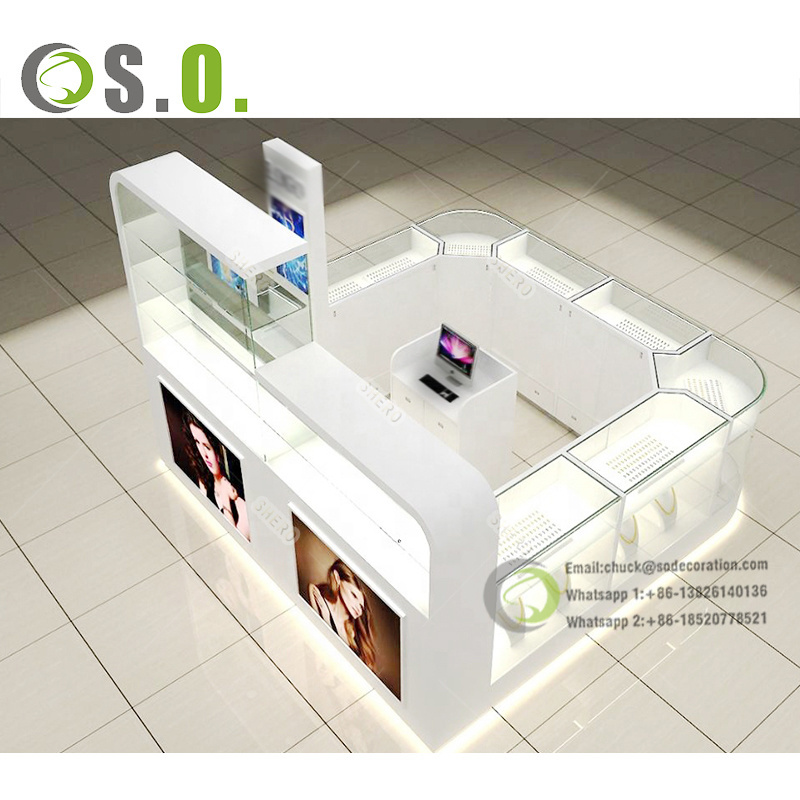 Boutique Mall Kiosk Glass Jewelry Showcase Shop Jewellery Kiosk Counter Display Jewelry Kiosk for Sale