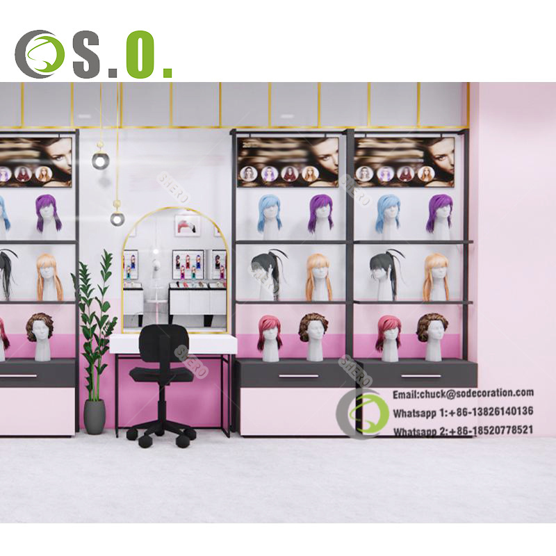 Mannequin wig display shelves stand hair store furniture wig display ideas showcase display for wigs