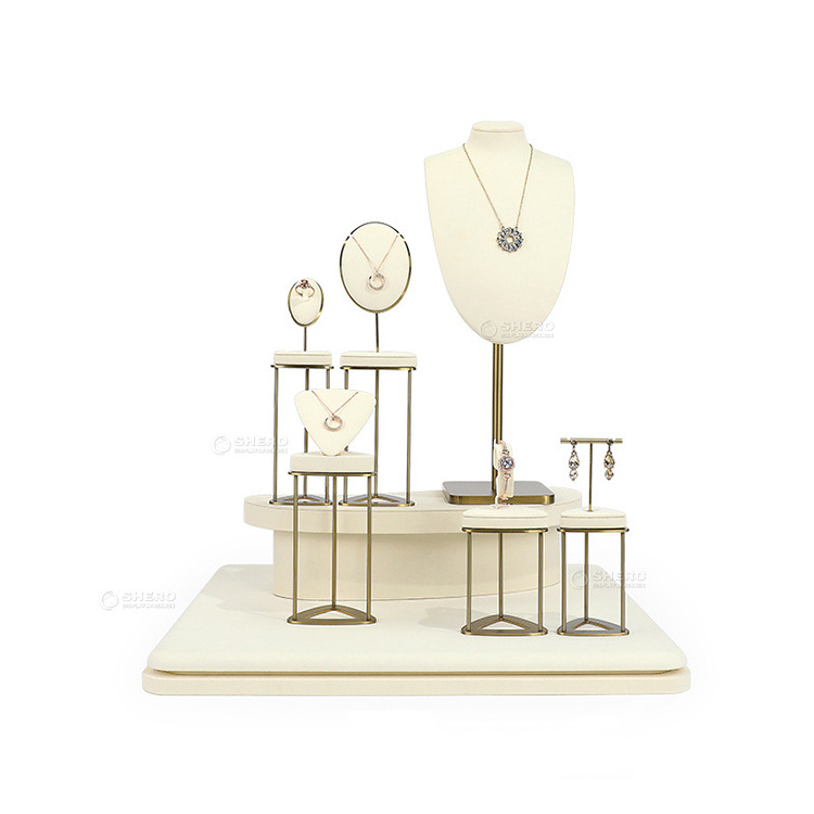 Oem Jewellery Display Bust Stand Unique Tall Necklace Display Stand White Mannequin For Necklace Window Display