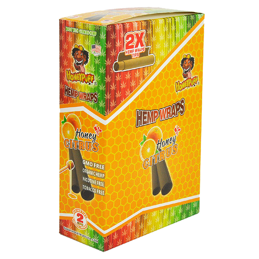 Honeypuff Orange Flavors  Hemp Wraps  Papers Wrapping With Multi-flavored Wholesale Smoking Shops Accessories