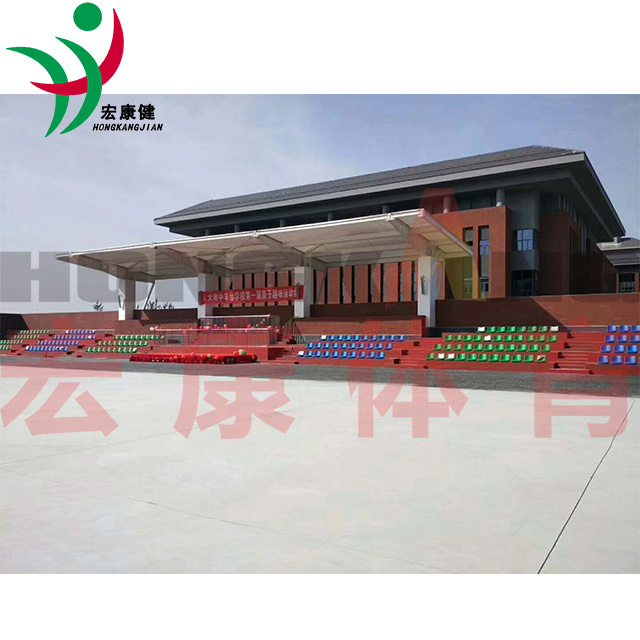 Retractable gym Bleachers Outdoor stadium seat Grandstand Telescopic electric Low-back telescopic bleachers FIBA approved