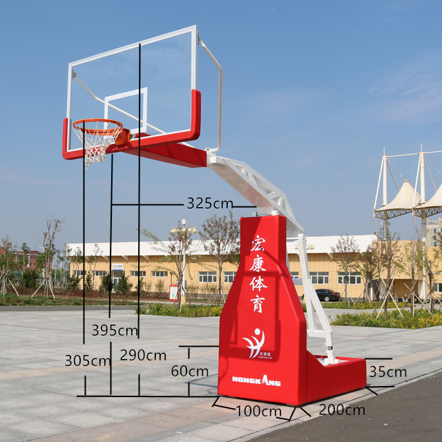 Highly quality basketball stand professional basketball backstop with fiberglass basketball backboard