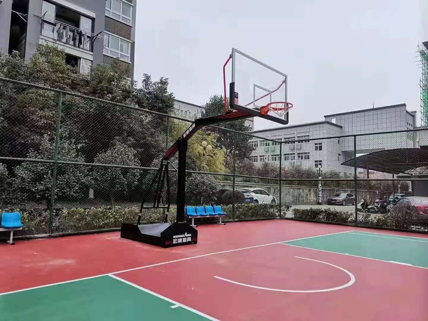 FIBA certificate portable movable used professional adjustable basketball hoops basketball hoop with stand  for sale