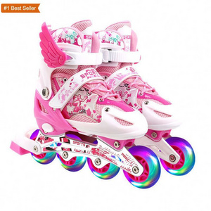 Istaride Adjustable Rollerskates Roller Inline Scating Skiting Shoes Flashing Roller Skates For Kid