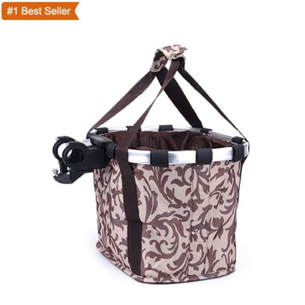 Istaride Carrier Basket Easy To Install Foldable Aluminum Alloy Front Basket For Women Picnic Shopping Bicycle Pet Basket