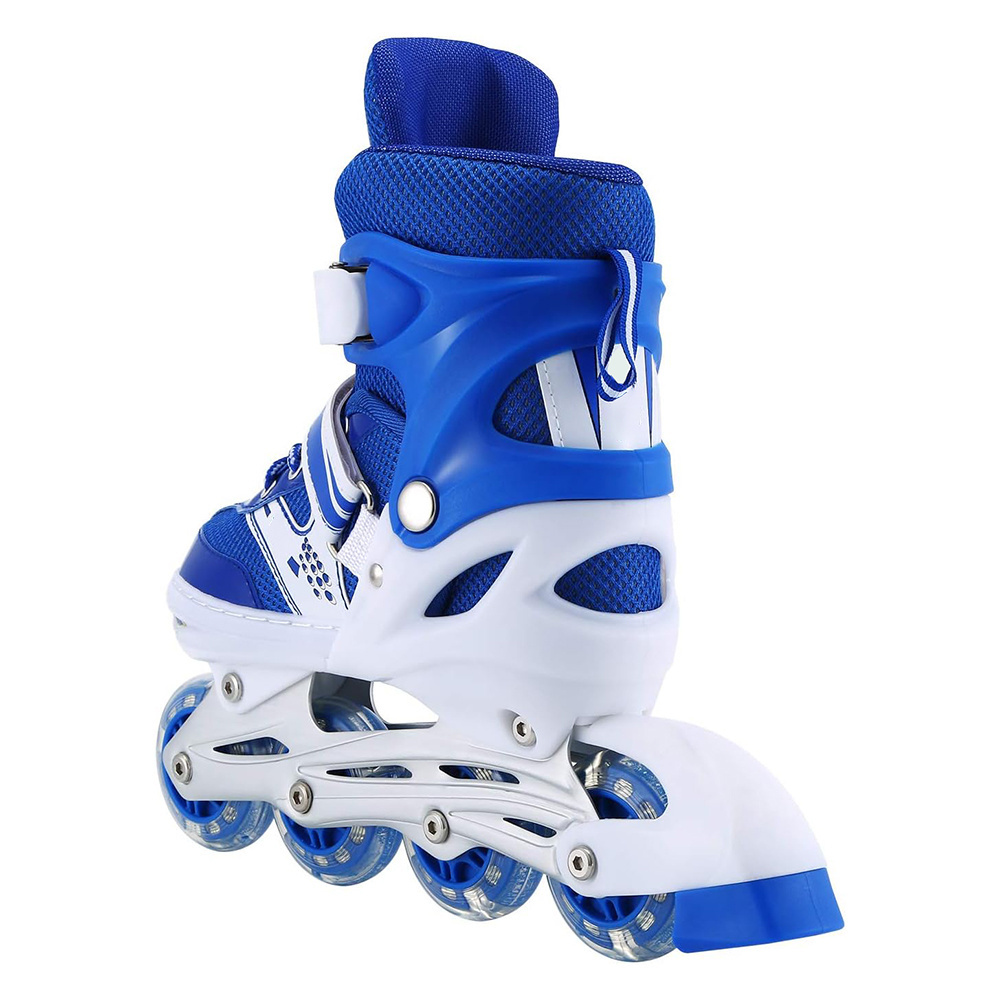 Istaride Kids Inline Skates Adjustable 8 Wheels for Boys Girls Teens Outdoor Roller Skates for Beginners Advanced Blue