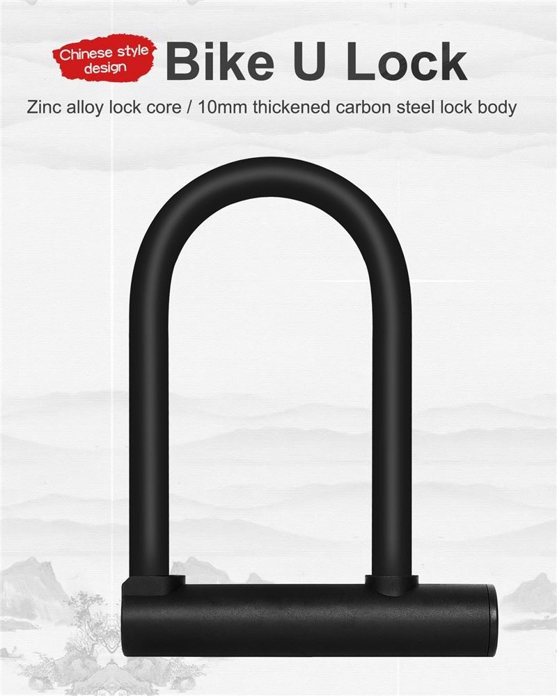 Istaride Bicycle U Lock MTB Road Bike Padlock 2 Keys Anti-theft Safety Motorcycle Scooter Cycling U Lock For Bicycle