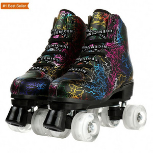 Istaride Wholesale Paten Pu Leather Roller Skates Shoes Pattini In Linea Hardwearing & Breathable Kasut Roda Roller Skate