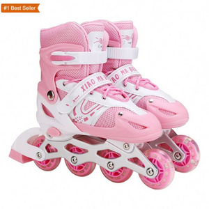 Istaride High Quality Roller Skates Kids Inline Skate Rolschaatsen Adjustable Size Flashing Roller Skating Shoes Girl Boy'S