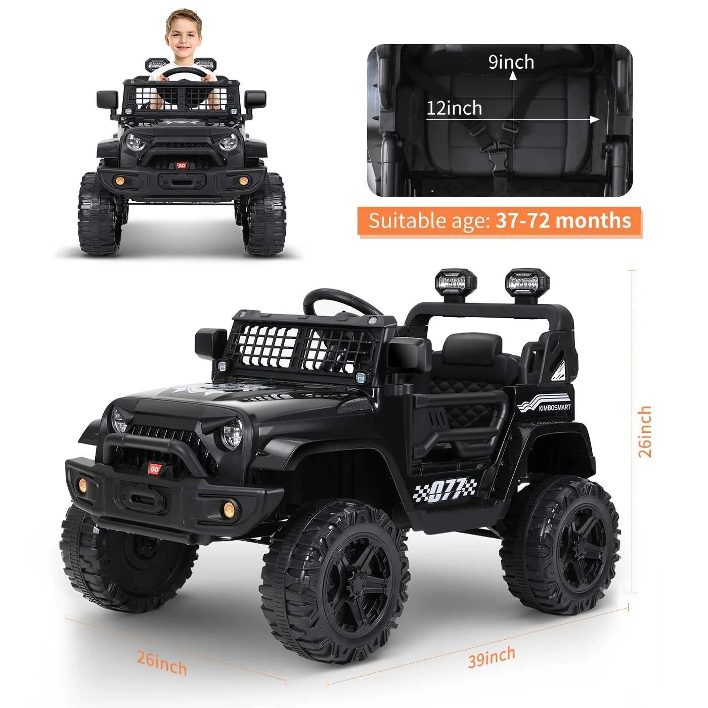 Istaride Ride On Cars Electric Off-Road Car with Remote Control Kids Ride On Toy 12V Electric Vehicle Car For Children