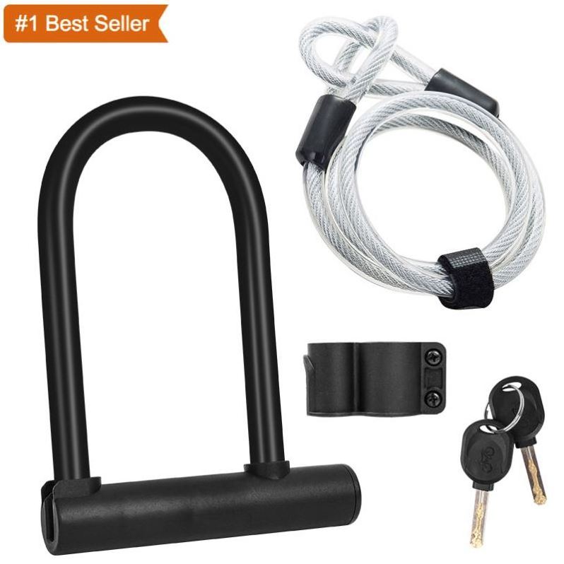 Istaride Bicycle U Lock MTB Road Bike Padlock 2 Keys Anti-theft Safety Motorcycle Scooter Cycling U Lock For Bicycle