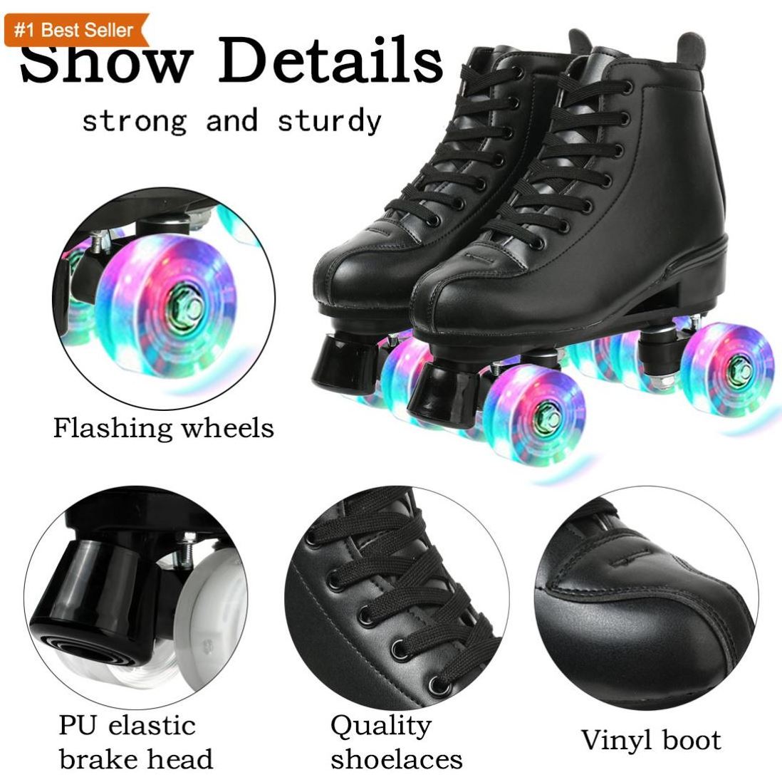 Istaride 4 wheel roller skates PU Leather cheaper rolschaatsen Roller Skate shoes Rubber PU Rubber skate shoes