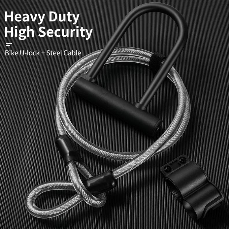 Istaride Bicycle U Lock MTB Road Bike Padlock 2 Keys Anti-theft Safety Motorcycle Scooter Cycling U Lock For Bicycle