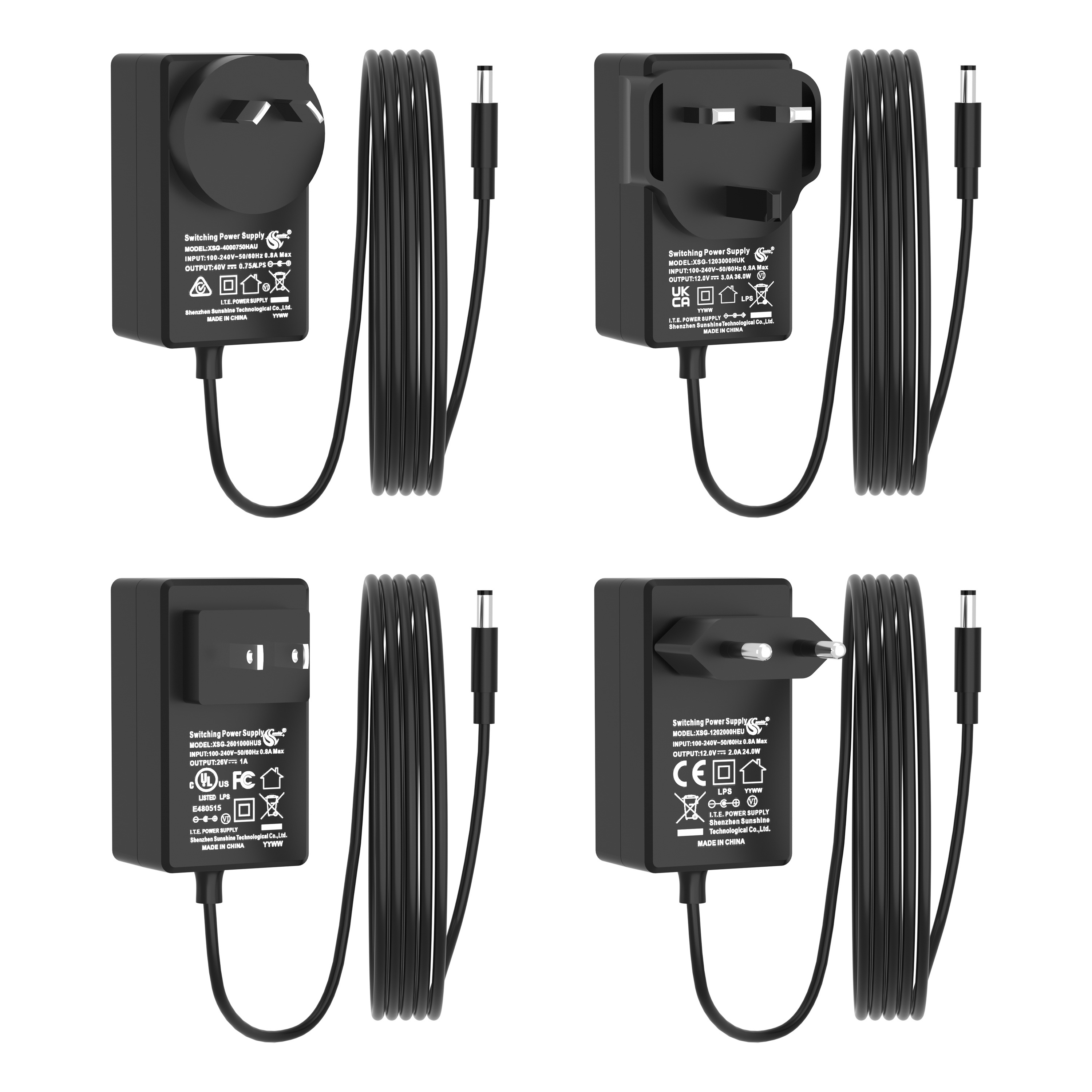 5W~150W 100~240V 50-60Hz custom Power supply adaptor 5v 9v 3v 12v 15v 19v 24v 36v 40v 1a 2a 3a 3.15a 4a 5a 6a 10a power adapter