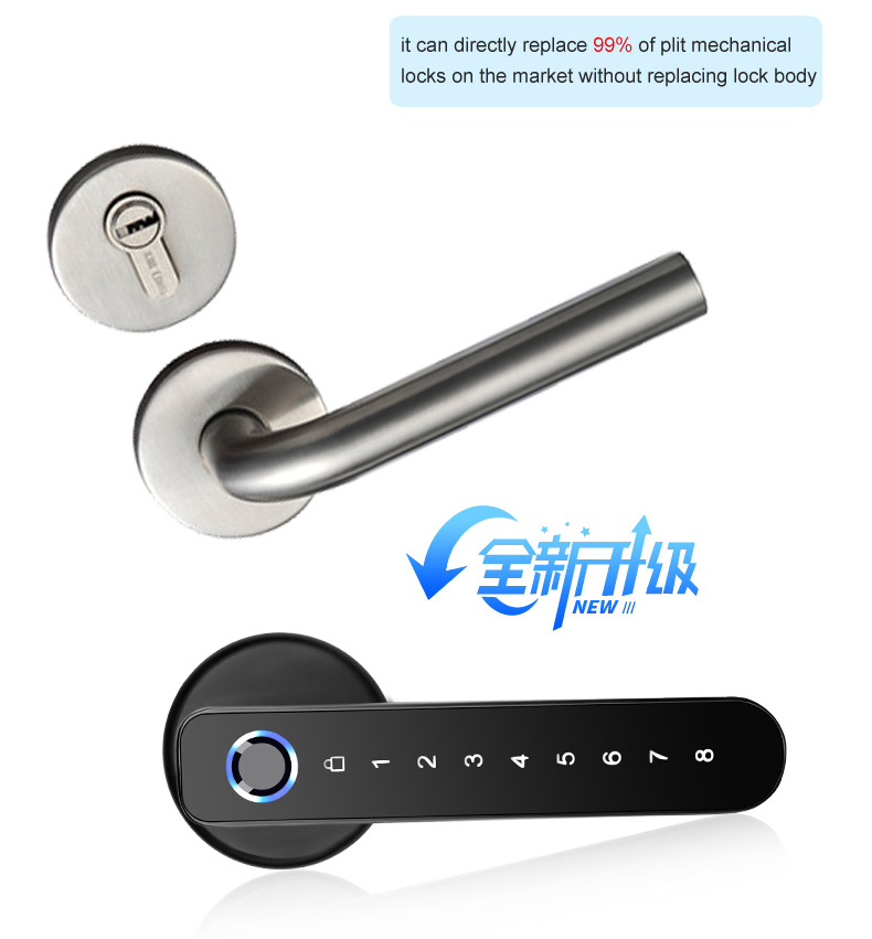 keyless gate hotel glass mortise electric tuya WIFI digital fingerprint smart door lock