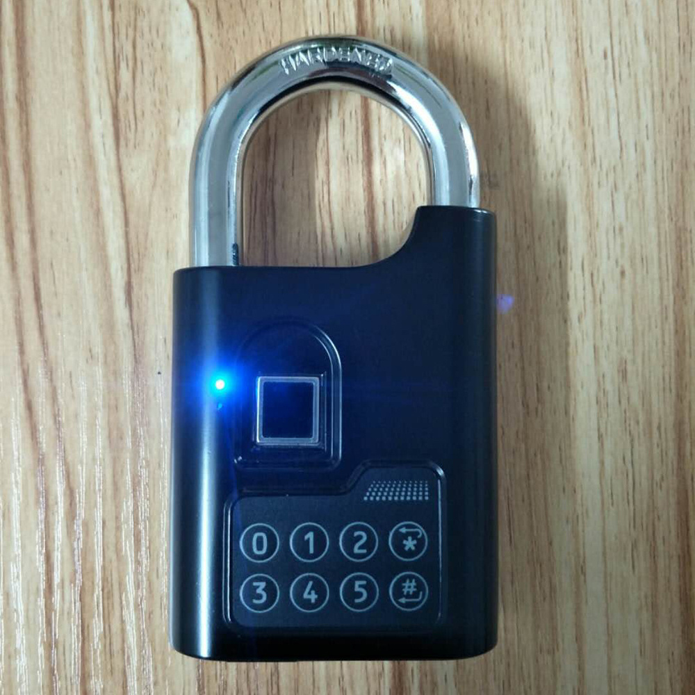 New Design Heavy Duty Waterproof Zinc Alloy Ecurity Levels Biometric Door Fingerprint Padlock With Master Key in LocksPadlock1.0