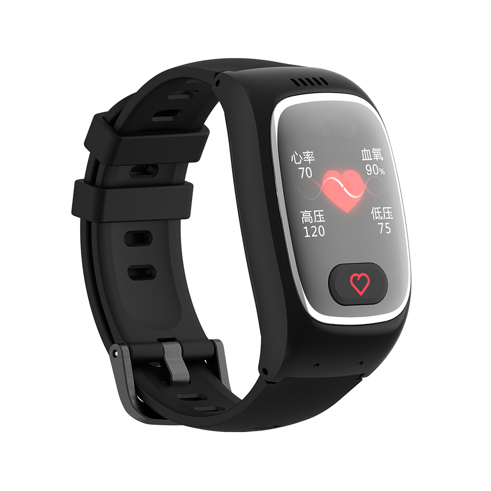 Free App 4G GPS Elderly Care Bracelet Temperature Heart Rate Monitor Waterproof Locator Remote Features GSM Cellular LBS