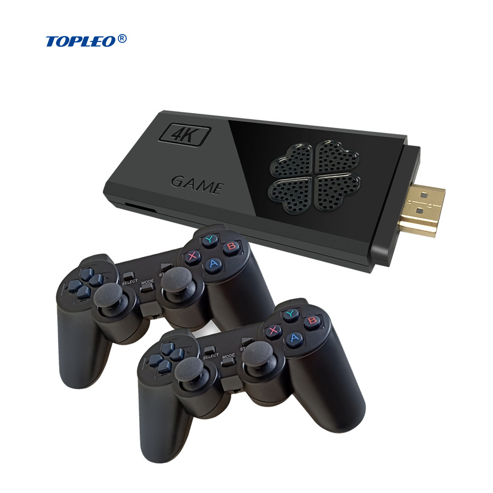 Topleo Home Mini Game Stick Box portable classic retro 64gb 4k video game stick lite m8 game console