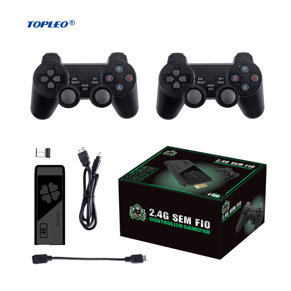 Topleo Home Mini Game Stick Box portable classic retro 64gb 4k video game stick lite m8 game console