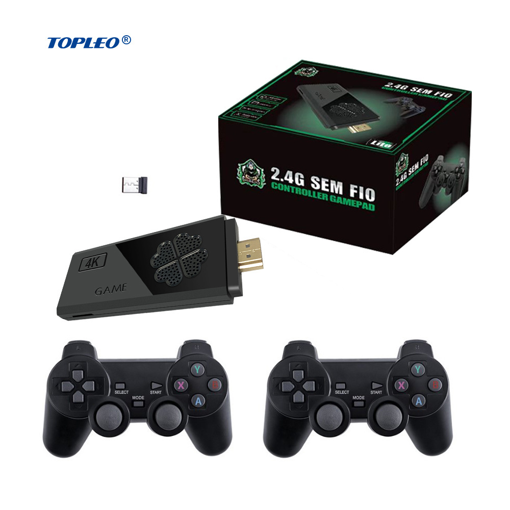 Topleo Home Mini Game Stick Box portable classic retro 64gb 4k video game stick lite m8 game console