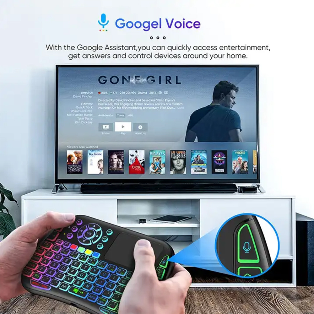 Topleo Custom oem mini keyboard portable smart usb led rgb colorful backlit mini Tv Box touchpad Wireless Keyboard